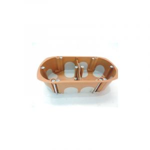 SIB - Boite d'encastrement double étanche bbc ø 2x68mm 2 postes entraxe 71mm prof 40mm Hor/Vert écolo R2012 adr P32971