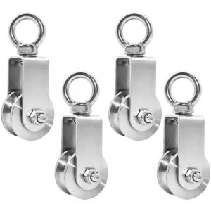 poulies de 34 mm avec roulement &agrave; billes, poulie de levage, capacit&eacute; de charge 250 kg, poulie de c&acirc;ble en acier inoxydable pour corde de fitness (4