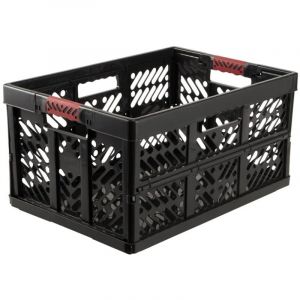 Zanvic - keeeper Casier Pliant Professionnel avec Poign&eacute;es Souples, 54 x 37 x 28 cm, 45 l, Ben, Gris / Noir