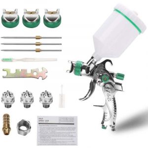 ALOVZE Pistolet &agrave; peinture professionnel haute pression Kit de pistolet &agrave; air comprim&eacute; Alimentation par gravit&eacute; Pistolet &agrave; peinture pneumatique HVLP