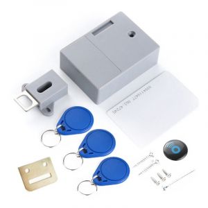 Serrure d'armoire intelligente, sans trous, contient 3 porte-clés et 1 carte, serrure invisible, ouverture électronique rfid pour bibliothèques de