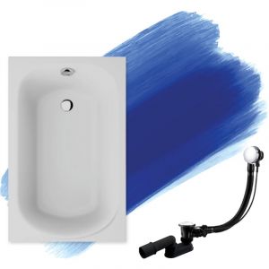 Badland - Baignoire Rectangulaire 110x70, Siphon de bain et pieds (support) - Set 3en1 - Fabriqué en ue mini