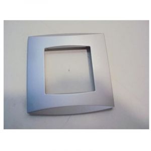 Schneider &ndash; Plaque de finition aluminium 1 poste ALB86110 &ndash; Montage mural s&eacute;rie ALVAIS &ndash; Finition moderne pour environnements contemporains