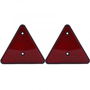 Lot de 2 r&eacute;flecteurs triangulaires rouges haute visibilit&eacute; pour remorque, camions, bateaux, SUV, camping-cars et tracteurs.