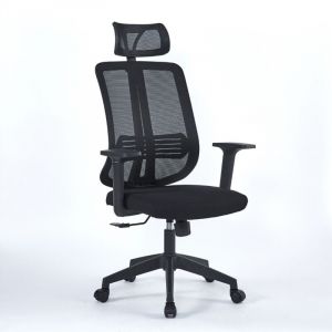 Fauteuil de bureau en mesh noir 66x61x117 cm