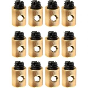 Serre cable, serre cable acier, Serre Cable velo Set de 12 Serre-serre Cable Velo C&acirc;bles de Gaz en Laiton pour Acc&eacute;l&eacute;rateurs de Scooters et