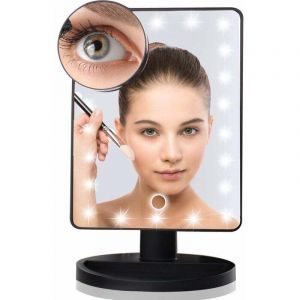 Miroir Lumineux, Miroir Maquillage LED Grossissant 10X, Miroir LED, Recharge USB et Batterie, Miroir de Maquillage &agrave; 180 &deg;, Miroir Grossissant