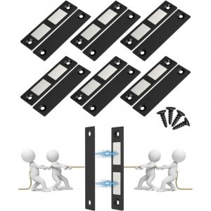 Aimants pour tiroirs de placard - Aimants pour portes doubles - Pour la fermeture des portes moustiquaires de penderie/camping-car - Lot de 3, noirs