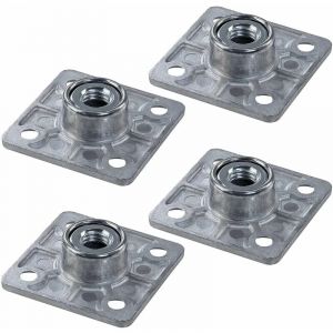 4x Plaque de fixation embase carrée 47,5 x 47,5mm avec filetage M10 pour pied de table à visser Meuble Montage Connecteur Bride Adaptateur Support