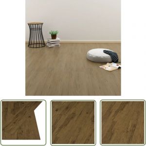 The Living Store - Dalles de plancher autoadhésives 4,46 m² 3mm pvc marron naturel - Carrelage Pvc - Dallettes De Sol - Parquet Imitation Bois