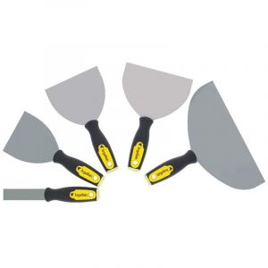 Mallette 5 couteaux à enduire 25. 100. 125. 150 et 250 mm - lame inox et manche bi-matière Garo - L. THEARD SAS