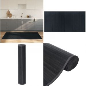 Tapis rectangulaire gris 100x200 cm bambou - Tapis En Bambou - Tapis Design - Tapis Intérieur - Tapis Salon - Tapis Chambre - Home & Living