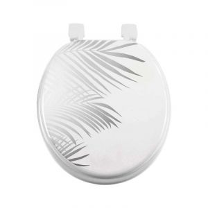 Abattant wc Imprimé 'Orbella' 47cm Blanc & Argent