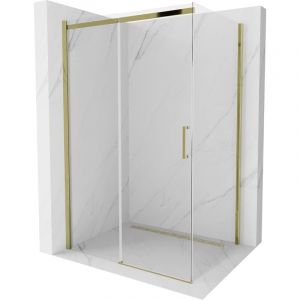 Mexen - Omega cabine de douche coulissante 110 x 80 cm, transparent, dor&eacute;e - 825-110-080-50-00