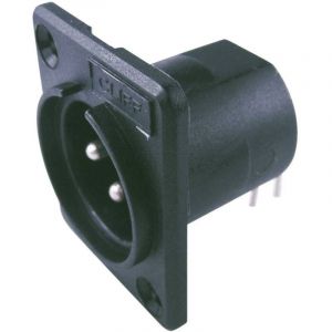 Xlr embase m&acirc;le, contacts coud&eacute;s Cliff acm / pc CP30005 Nombre de p&ocirc;les: 3 noir 1 pc(s) D28534