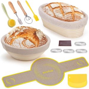 Banneton Panier d'&eacute;preuvage Set,Panier Banneton Brotform en Rotin Naturel pour Pain et Levain