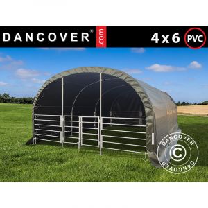 Abri pour b&eacute;tail 4x6x2,4m, PVC, Vert