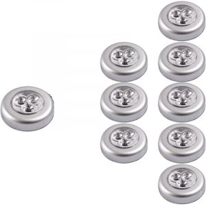 Frixovel - Veilleuses Lot de 9 Spot Lampe led éclairage de Nuit Autocollant Alimenté par 3 Piles/Batteries pour