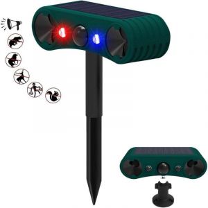 Alarme Solaire avec d&eacute;tecteur de Mouvement int&eacute;rieur et ext&eacute;rieur, 129 DB Sir&egrave;ne puissante 4 Modes Alarme de s&eacute;curit&eacute; Lumi&egrave;re Rouge et Bleue