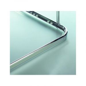 Spirella - Barre tringle pour rideau de douche d'angle à fixer en Alu surprise 170x75cm Finition Brillante Argent