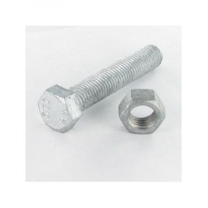 Boulon (vendu avec écrou) Tête hexagonale TH M24X490 Filetée sur 150 Classe 6.8 Forte tenue à la corrosion Acier galvanisé Conditionnement: 1 pièce