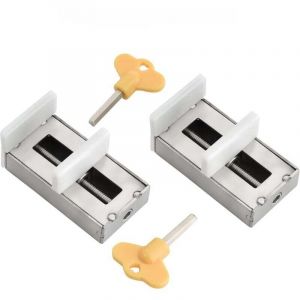 Serrure Coulissante S&eacute;curit&eacute; Sans Poin&ccedil;on But&eacute;e Fen&ecirc;tre R&eacute;glable Verrou Porte