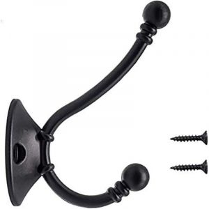 8 pi&egrave;ces plus grand crochet mural Vintage crochet &agrave; chapeau en m&eacute;tal crochet r&eacute;tro pour porte-manteau salle de bain cuisine,Le noir(96mm60mm34mm)