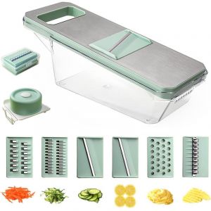 Coupe-l&eacute;gumes, r&acirc;pe &agrave; vin, spiraliseur et trancheuse &agrave; l&eacute;gumes, version magn&eacute;tique