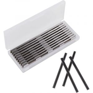 10 Pi&egrave;ces Fer de Rabot 82mm HSS Lames de Raboteuse Fers R&eacute;versibles Carbure Ensemble de Rabot Electrique Lame 82x5.5x1.2mm, pour Rabots Makita, Black