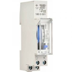 Minuterie mécanique de 24 heures Minuterie minimale de 15 minutes Montage sur rail Batterie intégrée, SUL180a AC220-240V Gris - SUL180a AC220-240V
