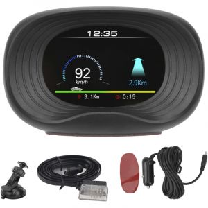 Jeffergarden Affichage t&ecirc;te haute universel pour voiture, projecteur OBD2 + GPS HUD, alarme de survitesse et de tension avec chien &eacute;lectronique