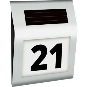 Num&eacute;ro de maison solaire LED en acier inoxydable, &eacute;clairage du num&eacute;ro de maison, du num&eacute;ro de rue et du nom de la rue, &eacute;tanche, Retoo