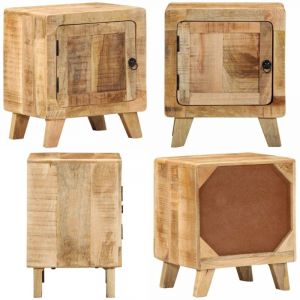 Table de chevet 40x32x46 cm bois de manguier massif brut - Vidaxl