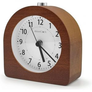 R&eacute;veil matinal Ulisem &agrave; piles avec fonction r&eacute;p&eacute;tition, r&eacute;veil de voyage lumineux en bois, r&eacute;veil analogique silencieux sans tic-tac, aiguille avec