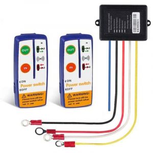 Télécommande de treuil sans fil 12 V, kit de télécommande universelle pour treuil sans fil 12 V 15 m pour voitures et camions (comprend 2 grandes