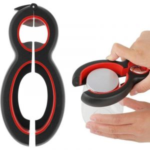 Ouvre Bouteille 6 En 1 Ouvre Bouteille De Bi&egrave;re Multifonctionnel Avec Couvercle Ouvre Bo&icirc;te Antid&eacute;rapant capsuleuse inox