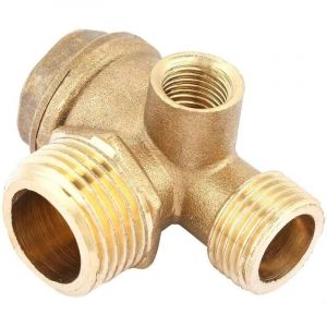 Clapet anti-retour &agrave; trois voies, Clapet Anti-Retour de compresseur d'air, Clapet Anti-Retour filet&eacute; m&acirc;le en Laiton &agrave; 3 Ports, Outil de connecteur de