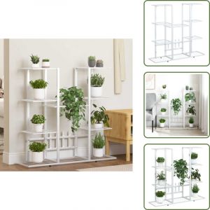 Vidaxl - Jardini&egrave;re 94,5x25x89 cm Blanc Fer - Support Plante - Jardinerie - &Eacute;tag&egrave;re Plante - Fleur Pot - D&eacute;coration Int&eacute;rieur