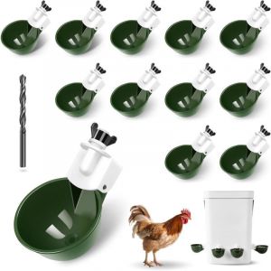Abreuvoir Automatique pour Poules &ndash; Syst&egrave;me Gravitaire 12 Tasses, Accessoire Poulailler