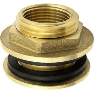 Travers&eacute;e de Paroi en Laiton de 1/2 Pouce (15/21) de Inoxydable , Travers&eacute;e Cloison pour Robinets d'eau, Baril de Pluie, Conteneur, Cuve IBC