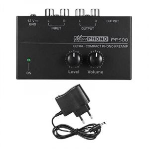 Tlily - PréAmplificateur Phono Ultra-Compact PP500 avec ContrôLe Du Volume et Prise ue