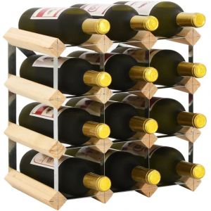 Maison Chic - Casier à bouteilles 12 bouteilles / Range bouteille Meuble Range Bouteille Pinède solide