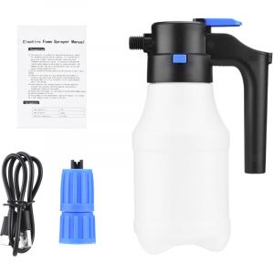 Pulv&eacute;risateur de mousse &eacute;lectrique, pompe de 1,5 l, rechargeable, lavage de voiture, automatique, pressuris&eacute; et angle de pulv&eacute;risation de 75 &deg;,