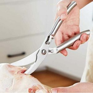 Ciseaux à Volaille, Ciseaux Cuisine Professionnel, Ciseaux à Volaille en Acier Inoxydable, Mécanisme à ressort, Durable, Pour Poulet,Les