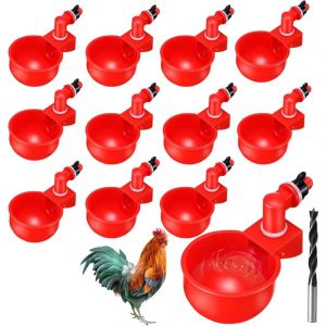 Gobelets à Eau de Poulet, Breuvoir de Poulet, Abreuvoir Poules Automatique, Abreuvoirs Automatiques Kit Abreuvoir Poules Abreuvoir Poule, 12 Pièce