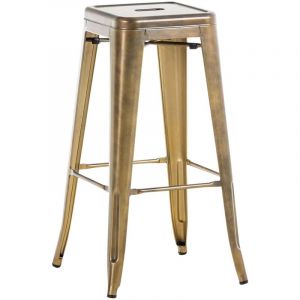 Tabouret de style industriel dans un effet vieilli en métal robuste diverses couleurs colore : OR