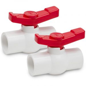 2 Pcs 25MM Robinet à bille en PVC, robinet d'arrêt d'eau de robinet, robinet à poignée à 90 degrés, raccords de tuyauterie
