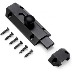 1 Loquet de verrouillage de s&eacute;curit&eacute; avec targette en laiton &eacute;pais pur, loquet de portail ultra r&eacute;sistant, noir