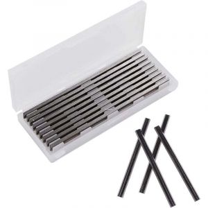 10 Pi&egrave;ces Fer de Rabot 82mm HSS Lames de Raboteuse Fers R&eacute;versibles Carbure Ensemble de Rabot Electrique Lame 82x5.5x1.2mm, pour Rabots Makita, Black