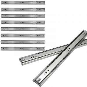 TolleTour Glissi&egrave;res de tiroirs roulement &agrave; billes Coulisse &agrave; sortie totale Coulisse pour charges lourdes Coulisse t&eacute;lescopique 45mm 450mm 10 paire